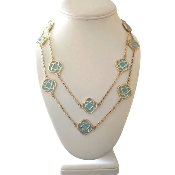 The Murphy Necklace in Gold and Aqua by Fornash - Picture 1 of 6